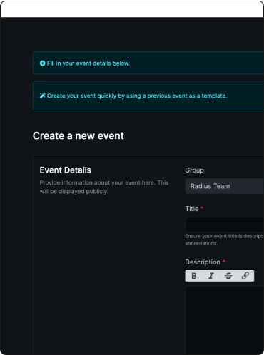 Event creation